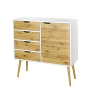 Komoda BOX 1D 4 dąb lity/biały mat MOONWOOD Meble