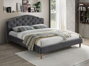 Łóżko CHLOE VELVET 160x200 szare SIGNAL