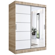 Szafa przesuwna MODUO COMFORT 2 150 dąb sonoma/biała mat z lustrem MKPOL