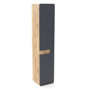 Szafka łazienkowa LOFT 35 wysoka z koszem grafit mat/dąb 4STOL