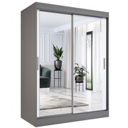 Szafa przesuwna MODUO COMFORT 150 antracyt/biała mat z dwoma lustrami MKPOL