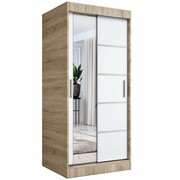 Szafa przesuwna MODUO COMFORT 3 90 dąb sonoma/biała mat z lustrem MKPOL