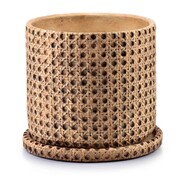 Osłonka ceramiczna z podstawką ROSITA Ø 18x17cm naturalna MONDEX