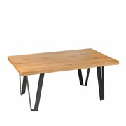 Ława FREJA 70x115x49 dąb lity/czarna MOONWOOD Meble