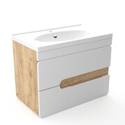 Szafka pod umywalkę LOFT 80 biały mat/dąb 4STOL