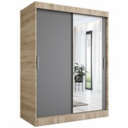 Szafa przesuwna MODUO COMFORT 150 dąb sonoma/antracyt z lustrem po prawej MKPOL