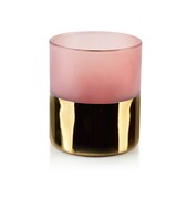 Świecznik szklany RITA PINK ⌀8,5x10 cm różowy/złoty MONDEX