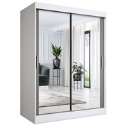 Szafa przesuwna MODUO COMFORT 150 biała mat/antracyt z dwoma lustrami MKPOL