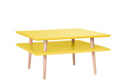 Stolik kawowy SQUARE LOW 68x68 żółty kwadratowy RAGABA