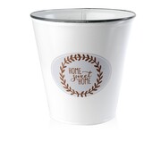 Osłonka metalowa HOME SWEET HOME Ø 15x15cm biała MONDEX