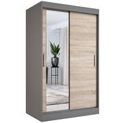 Szafa przesuwna MODUO COMFORT 120 antracyt/dąb sonoma z lustrem po lewej MKPOL