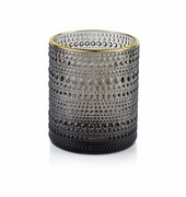 Świecznik szklany RITA BUBBLE ⌀8,5x10 cm szary MONDEX