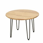 Stolik kawowy IRON OAK okrągły 70x70xh47,5 dąb/czarny MOONWOOD Meble