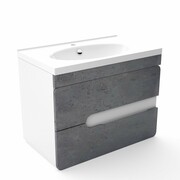 Szafka pod umywalkę LOFT 80 beton/biały mat 4STOL