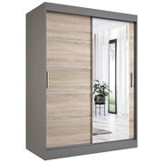 Szafa przesuwna MODUO COMFORT 2 150 antracyt/dąb sonoma z lustrem MKPOL