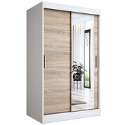 Szafa przesuwna MODUO COMFORT 2 120 biała mat/dąb sonoma z lustrem MKPOL