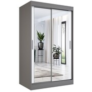 Szafa przesuwna MODUO COMFORT 120 antracyt/biała mat z dwoma lustrami MKPOL
