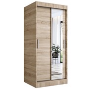 Szafa przesuwna MODUO COMFORT 90 dąb sonoma z lustrem po prawej MKPOL