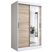 Szafa przesuwna MODUO COMFORT 120 biała mat/dąb sonoma z lustrem po prawej MKPOL