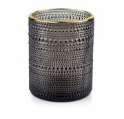 Świecznik szklany RITA BUBBLE ⌀10x12,5 cm szary MONDEX