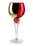 Świecznik szklany DONNA ⌀12,5x30 cm złoty/czerwony MONDEX