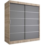 Szafa przesuwna MODUO COMFORT 180 dąb sonoma/antracyt z listwami MKPOL