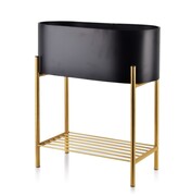 Osłonka metalowa na stojaku SWEN Ø 40x19x15/45cm czarna/złota MONDEX