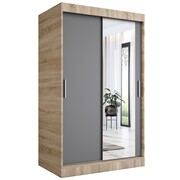 Szafa przesuwna MODUO COMFORT 120 dąb sonoma/antracyt z lustrem po prawej MKPOL