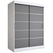 Szafa przesuwna MODUO COMFORT 150 biała mat/antracyt z listwami MKPOL