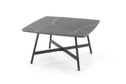 Stolik kawowy FERRARA 75x75 szary marmur/czarny HALMAR