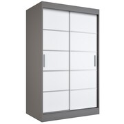 Szafa przesuwna MODUO COMFORT 120 antracyt/biała mat z listwami MKPOL