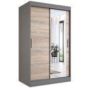 Szafa przesuwna MODUO COMFORT 2 120 antracyt/dąb sonoma z lustrem MKPOL