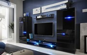 Meblościanka MODERN czarny/czarny połysk FURNIVAL