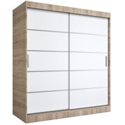 Szafa przesuwna MODUO COMFORT 180 dąb sonoma/biała mat z listwami MKPOL