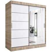 Szafa przesuwna MODUO COMFORT 2 180 dąb sonoma/biała mat z lustrem MKPOL