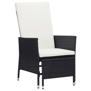 Fotel ogrodowy z technorattanu PLUMA czarny VIDAXL