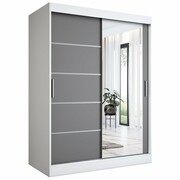 Szafa przesuwna MODUO COMFORT 2 150 biała mat/antracyt z lustrem MKPOL