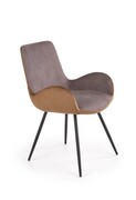 Krzesło K392 VELVET ciemno szare/brązowe HALMAR