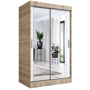Szafa przesuwna MODUO COMFORT 120 dąb sonoma/biała mat z dwoma lustrami MKPOL