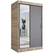 Szafa przesuwna MODUO COMFORT 120 dąb sonoma/antracyt z lustrem po lewej MKPOL