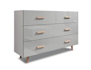 Komoda SWEDEN biały mat/szary połysk VIVALDI