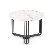 Stolik kawowy ANTICA M 55x55 biały marmur/czarny HALMAR