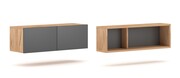 Zestaw poziomych szafek wiszących BARCELONA 2 grafit mat/dąb VIVALDI