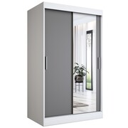 Szafa przesuwna MODUO COMFORT 120 biała mat/antracyt z lustrem po prawej MKPOL