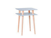 Stolik kawowy SQUARE HIGH 43x43 jasnoszary kwadratowy RAGABA