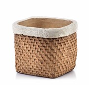 Osłonka ceramiczna ROSITA 16x16x13cm naturalna/biała MONDEX