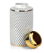 Wazon ceramiczny CHARLOTTE BLACK ⌀20x40 cm biały/czarny MONDEX