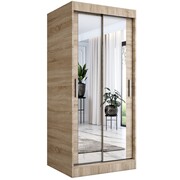 Szafa przesuwna MODUO COMFORT 90 dąb sonoma z dwoma lustrami MKPOL
