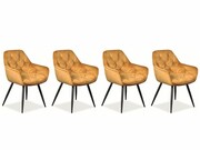 Zestaw krzeseł CHERRY VELVET 4 szt curry SIGNAL