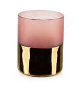 Świecznik szklany RITA PINK ⌀10x12,5 cm różowy/złoty MONDEX